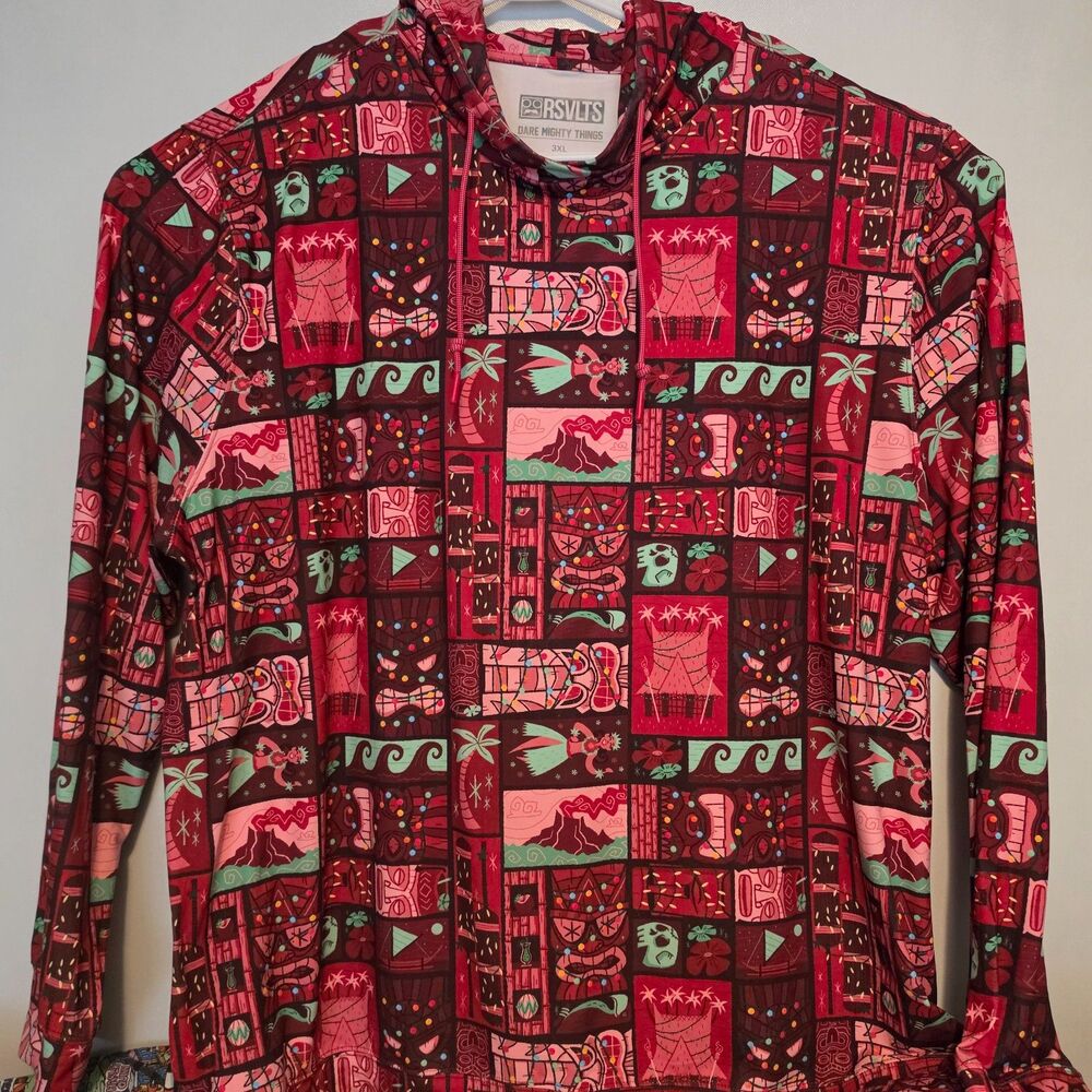 RSVLTS 3XL Mens Mele Kalikimaka Performance Hoodie Rare EUC